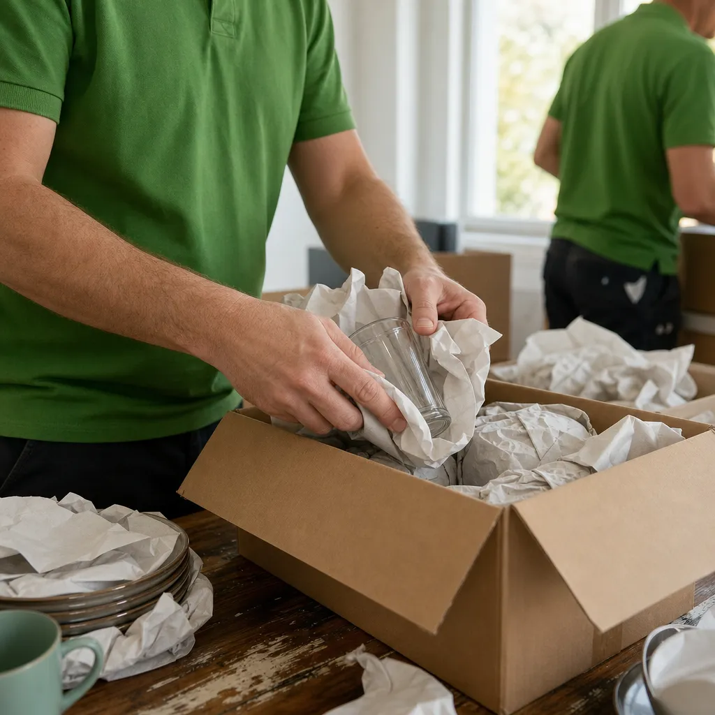 Packservice – Geschirr wird sicher verpackt